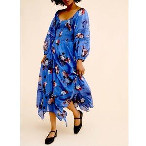 Free People Morning Glory Long Sleeve Maxi Dress, NEW